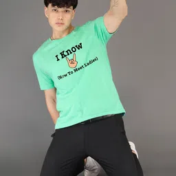 BRAWNY BATTLER Typography Printed Round Neck Short Sleeves Pure Cotton T-shirt image 3