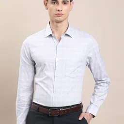 Turtle Men Grid Tattersall Checked Cotton Slim Fit Shirts-image-80