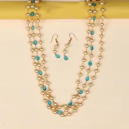 Geo Jewels Premium Beaded Necklace & Earrings Jewellery set image 4