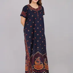 AAKARSHANA Printed Maxi Nightdress image 5
