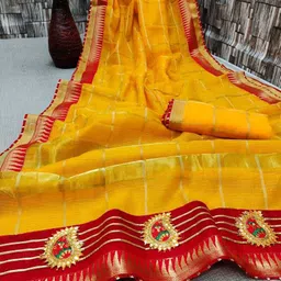 kanooda prints Woven Kota Doria Net Saree-picture-11