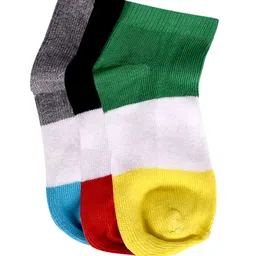 Footprints Organic Cotton Colour Block Socks Pack Of 3 - Multi Colour image 2