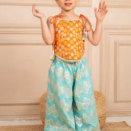 Jilmil Girls Floral Printed Regular Top with Trousers-picture-42