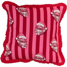 BandBox Pink & White Woollen Square Cushion Covers image 5