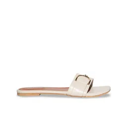 Koblerr Women Colourblocked Open Toe Flats with Buckles TB1502/CRM/37 image 2