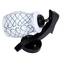 KINIS Black & Blue Cylinder Shaped Wooden Wall Lamp image 3