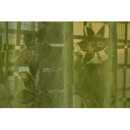 UrbanArts Green 2 Pieces Embroidered Sheer Window Curtains image 3