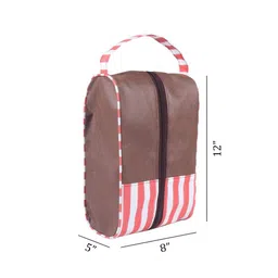 prettykrafts Peach & Brown Striped Drawer Organiser image 3