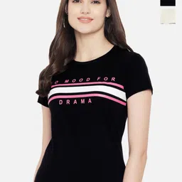 Dreambe Women Typography Printed T-shirt-picture-35