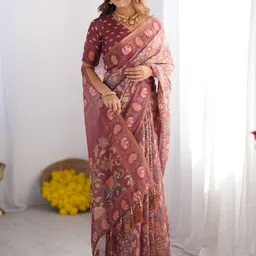 MAHARANI COUTURE Ethnic Motifs Pure Cotton Kanjeevaram Saree image 4