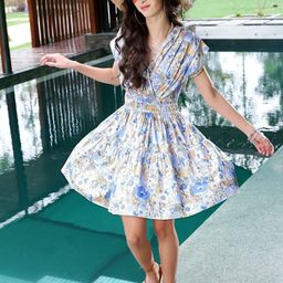 Sera Women Premium Pure Cotton Bloom Poolside Princess Vibes Dress-picture-34