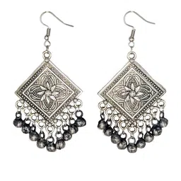 VEDAJ Women Silver Plated Oxidised Jewellery Set image 2
