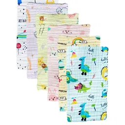 Teri Beri Kids Pack Of 6 Cotton Printed Baby Burp Cloths-picture-34