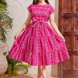 YK Floral Print Fit & Flare Dress-picture-39