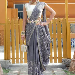 MORDEN MUSE Floral Embroidered Saree-picture-27