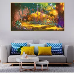 DEKORSTATION Gold-Toned & Green Floral and Botanical Canvas Wall Paintings-image-87