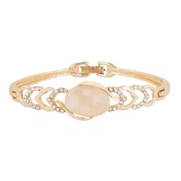 ANIKAS CREATION Gold-Plated Stone Studded Bangle-Style Bracelet image 2