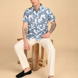 TIGER SNAKE Comfort Spread Collar Abstract Printed Opaque Shirt image 4