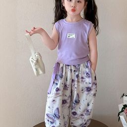 LULU & SKY Girls Printed Pure Cotton Top With Jogger-picture-39