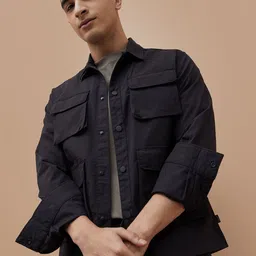 Forca by Lifestyle Men Solid Spread Collar Cotton Casual Shirt-picture-14