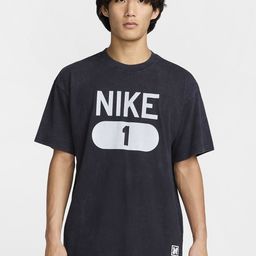 Nike Men Logo Printed Relaxed Fit Drop-Shoulder Sleeves Cotton Sport T-shirt-picture-19