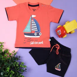 V-Mart Boys Graphic Printed Pure Cotton T-shirt With Shorts-picture-27