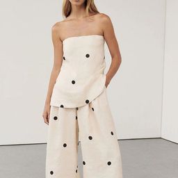 bebe Polka Dot Printed Strapless Top With Wide Leg Palazzo Co-Ords-picture-3