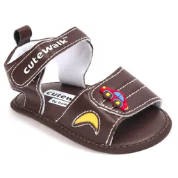 Cute Walk By Babyhug Sandals Style Booties - Brown image 4