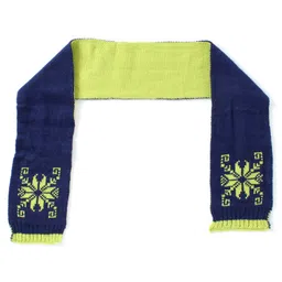 Babyhug Woollen Cap with Muffler Navy Blue - Diameter 8 cm image 4