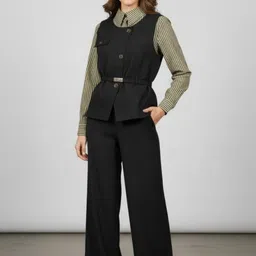 MARC LOUIS Striped Shirt Waistcoat With Trousers Co-Ords-image-20