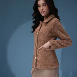 bebe Shimmer Effect Self Striped Tailored Jacket image 2