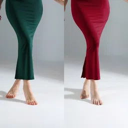 IndianRang Pack Of 2 Women Stretchable High-Rise Mermaid Fit Saree Shapewear-image-26