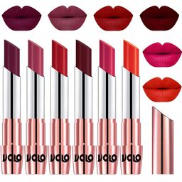VOLO Set Of 6 Creme Matte Lipstick-Wine- Rose Pink- Tomato Red- Maroon-Passion Pink- Coral-picture-40