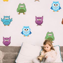 CVANU 18Pcs Blue & Orange-Colored Self-Adhesive Wall Sticker-picture-12