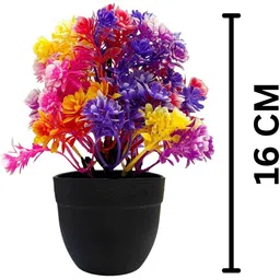 Dekorly Black Plastic Artificial Flowers & Plants With Pot image 5