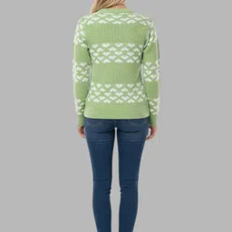 Gouri Women Fair Isle Printed Woollen Pullover image 2