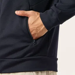 Monte Carlo Hooded Mock Collar Front Open Sweatshirt image 3