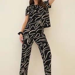 Sweet Dreams Women Printed Top & Pyjamas Night suit-picture-29