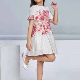 Peppermint Floral Print Linen A-Line Dress image 4