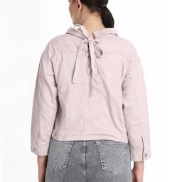 Stylecast X Kotty Spread Collar Cotton Denim Jacket image 5