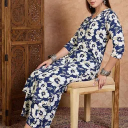 Anouk Rustic Women Floral Printed Regular Kurta with Palazzos image 2