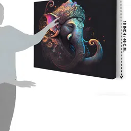 Aura Black & Blue 1 Piece Canvas Religious Wall Paintings image 2