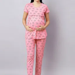 DZZO Women Floral Printed Pure Cotton Night suit-picture-35