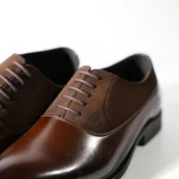 Monkstory Glossy-Suede Oxford Hybrid Lace-Ups - Brown image 3