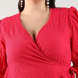 Instafab Plus Women Plus Size Wrap Ruffled Dress image 4