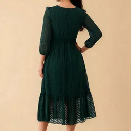 all about you Ruffled Crepe Fit & Flare Midi Dress image 5