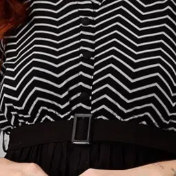 Jash Creation Striped Applique Georgette Fit & Flare Maxi Dress image 3