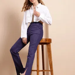 Mast & Harbour Women Straight Fit High-Rise Stretchable Jeans-picture-10