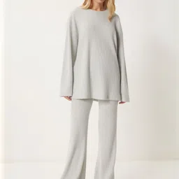 Happiness istanbul Striped Long Sleeves T-shirt With Trousers image 4