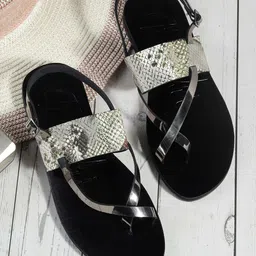 Mochi Women Embellished Open Toe Flats-image-49